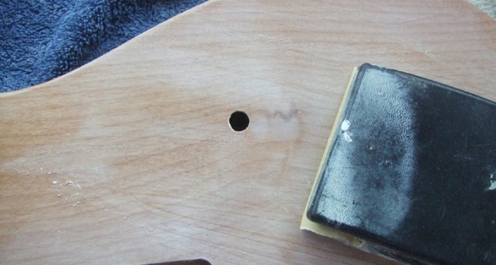 Knot fill sanded smooth