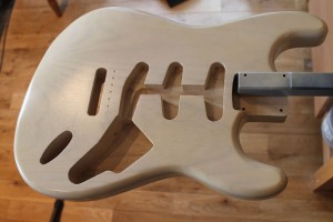 Stratocaster body with Light Tint lacquer applied